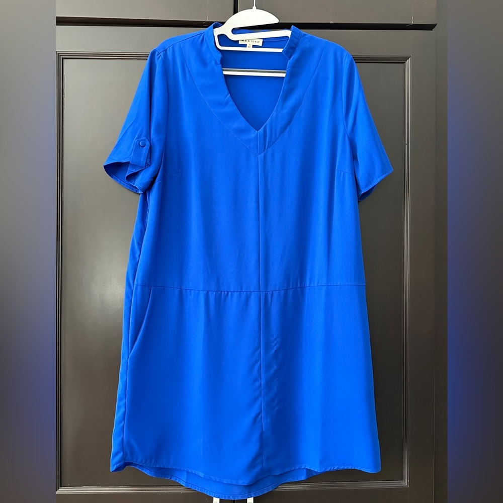 Royal Blue Short Sleeved Tunic Dress